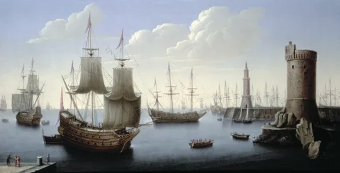 Eine mediterrane Hafenszene